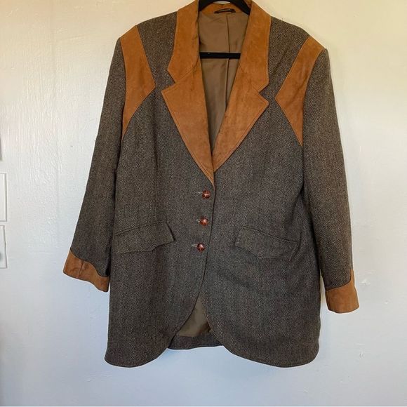 Red River Collection Leather Collar Blazer Mens Western Collared Jacket